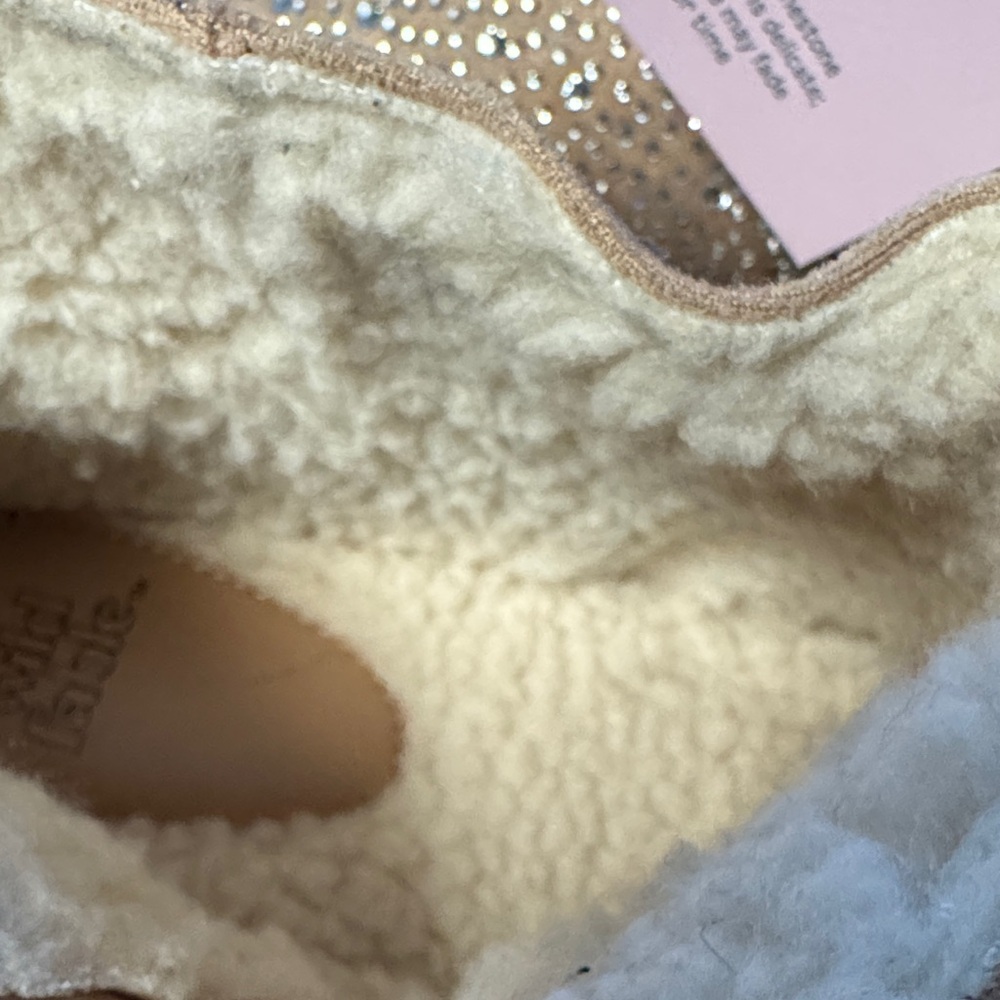 Wild Fable NWB 8 tan rhinestone Sparkle 2” sherpa lined Platform ankle Boots - Picture 6 of 7